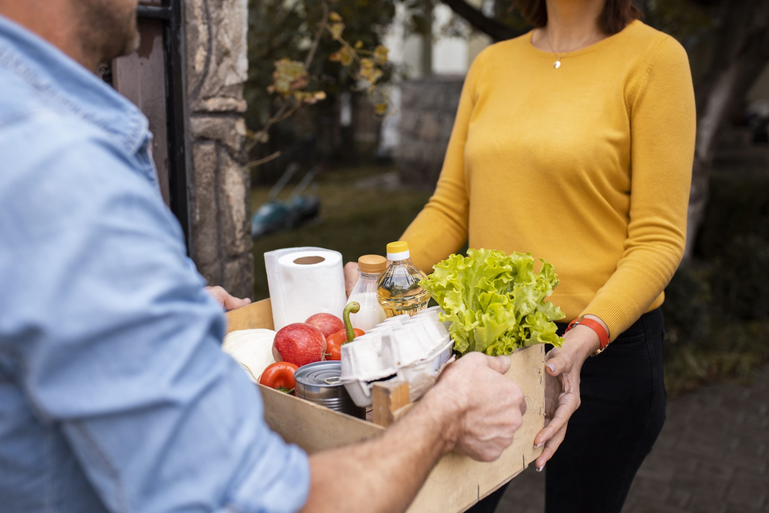 Giving food